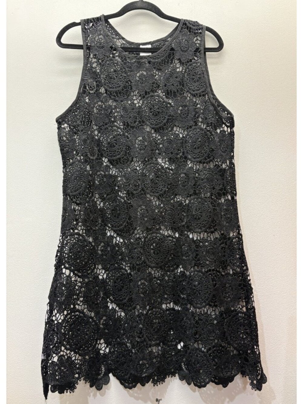 Alexa And Stella Black Knit Boho Swimsuit Coverup Dress Size Large Resortwear 2X